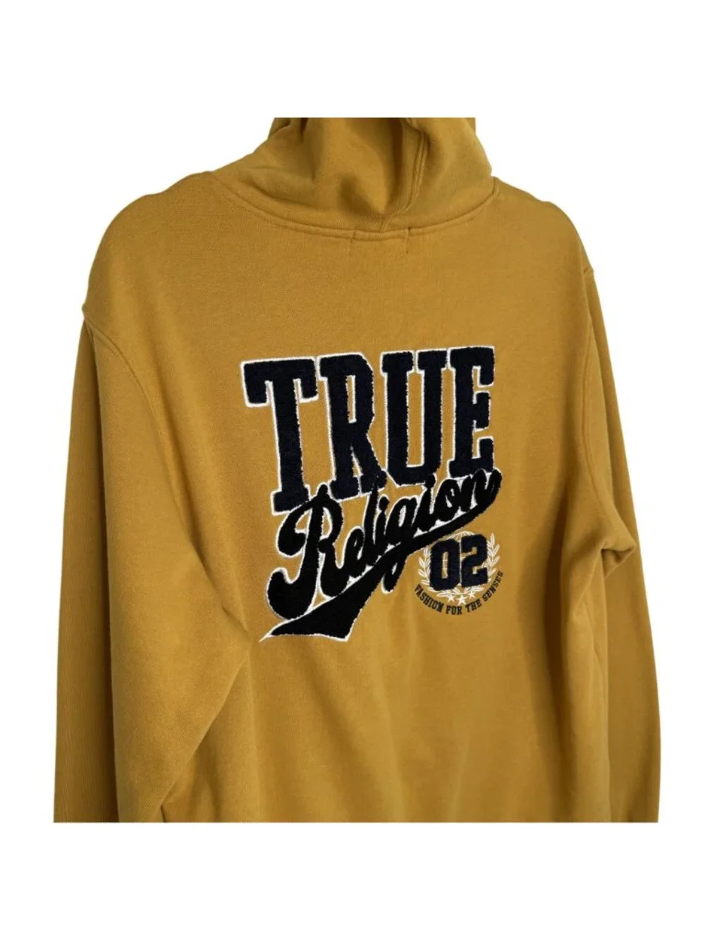 True Religion Gold Collegiate Pullover Hoodie, XL
